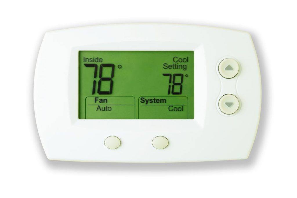 thermostat set to 78 degrees