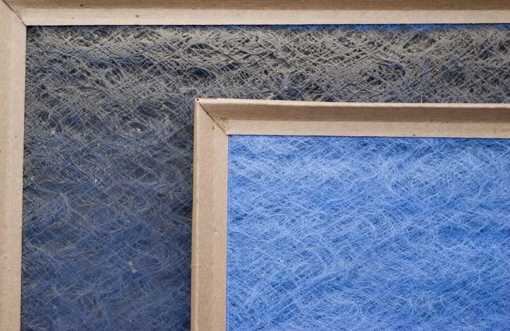 Two air conditioning filters (one new and one after about month of use)