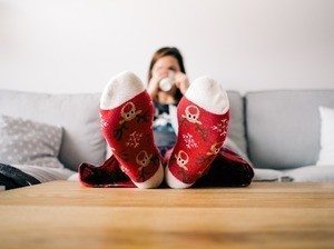 woman relaxing on the couch