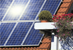 solar panel installation on a roof