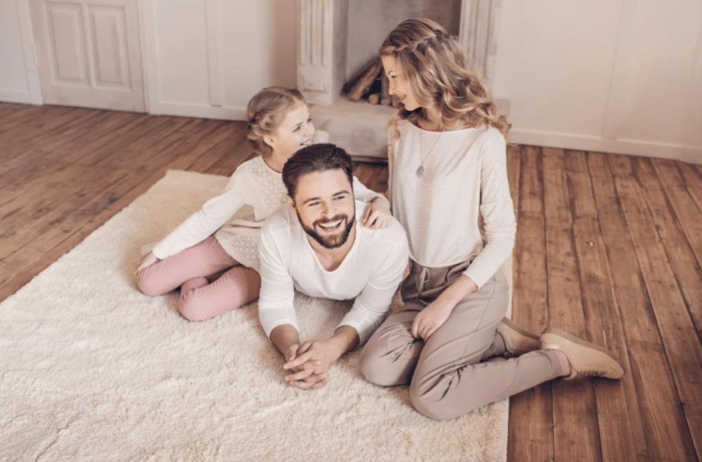 happy family in the comfort of their home