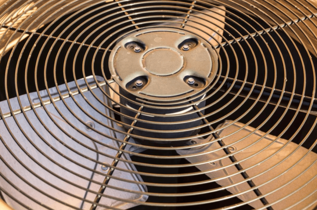 close up of air conditioner condenser from Mauzy installation